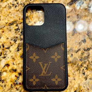 Authentic Louie Vuitton Black on Brown/Tan Monogram iPhone 12 Pro Max Case